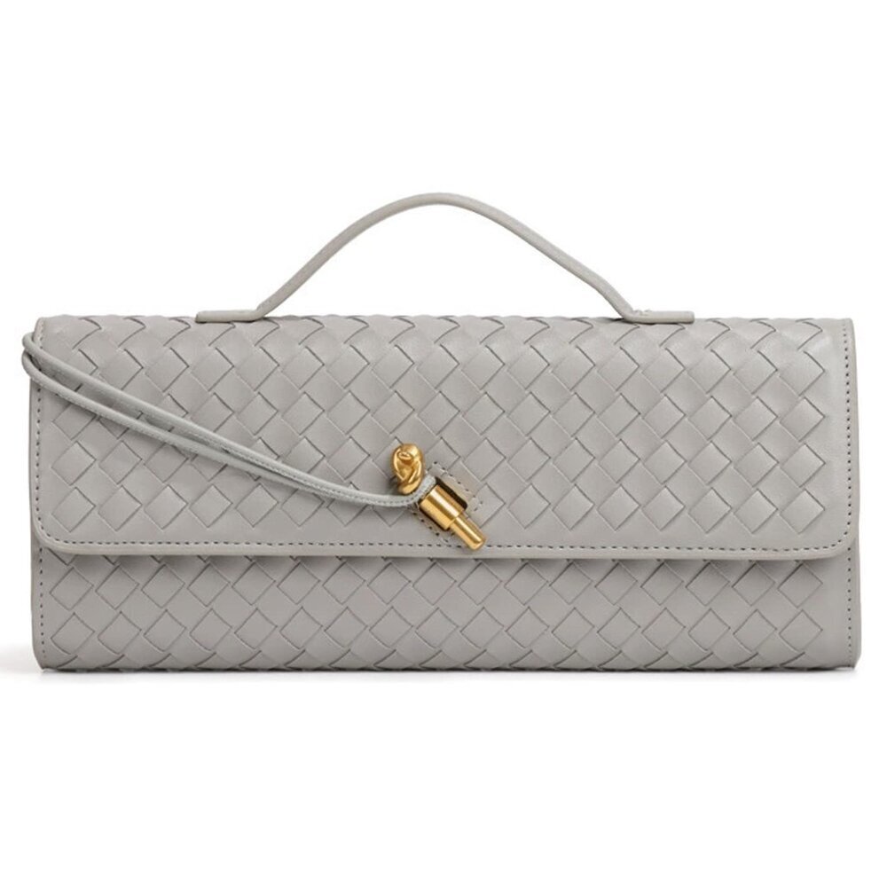 Handwoven Crossbody Clutch Purse with Adjustable Strap, Compact Organizer Bag